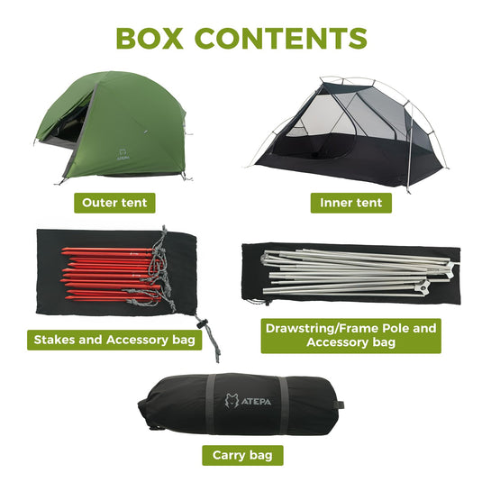 lightweight backpacking tent ATEPA 1-Person Ultralight Backpacking Tent Grey