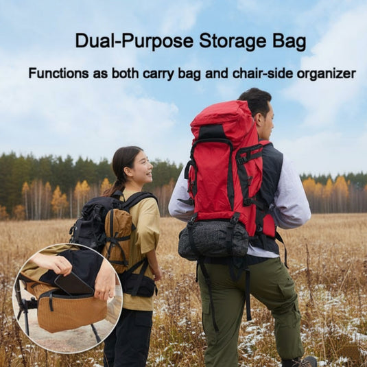 ATEPA 2-in-1 Trekking Pole Chair – Ultralight Convertible Hiking Seat  System Dual-Purpose Storage Bag: Functions as both carry bag and chair-side organizer