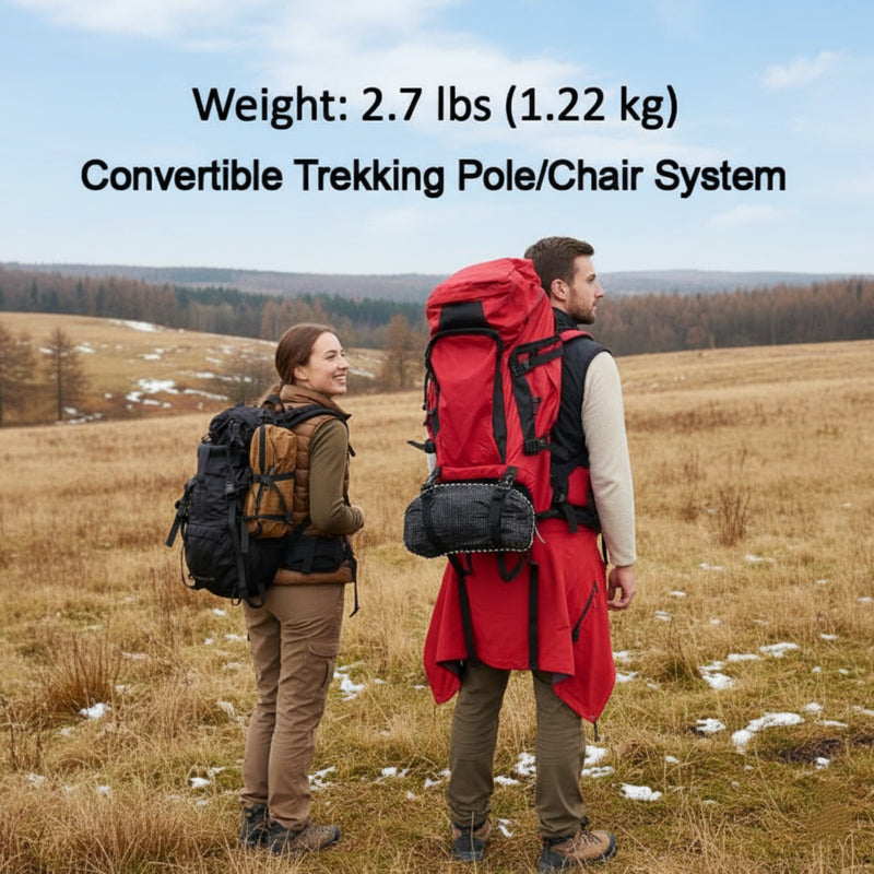 Load image into Gallery viewer, The Only Chair That Hikes With You – Converts From Trekking Poles to Camp Seat in 60 Seconds
Meet the ATEPA 2-in-1 Trekking Pole Chair
