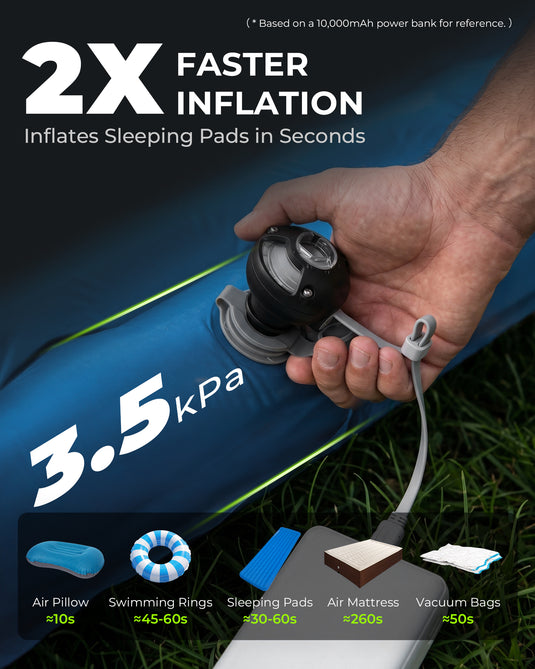 ATEPA 2-in-1 Ultra-Mini Air Pump 2X Faster Inflation 3.5Kpa