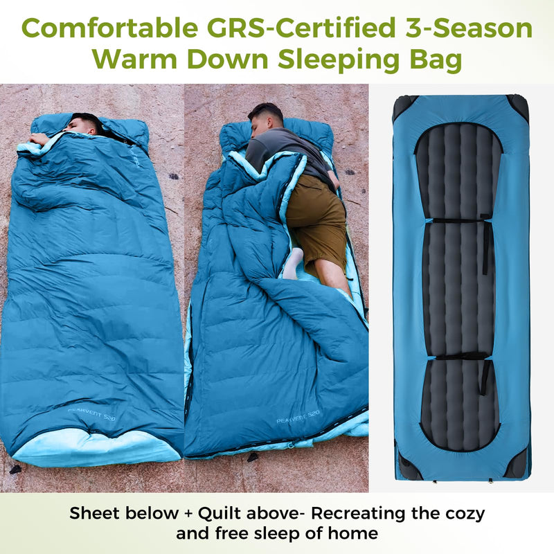 Load image into Gallery viewer, ATEPA 3-in-1 Backpacking Sleeping Bag Down Sleeping Bag 44.6°F to 10.4°F
