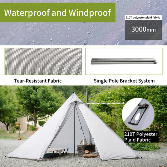 ATEPA BRESCIA 1-Person Ultralight Camping Tent with Stove Jack
