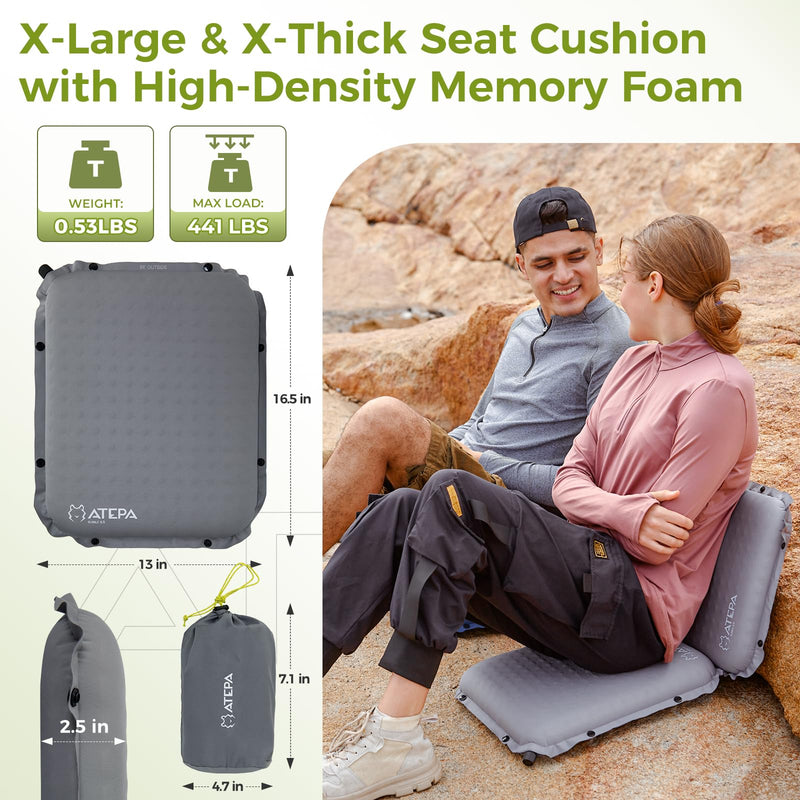 Load image into Gallery viewer, ATEPA BUBBLE 6.5 Self-Inflating Memory Foam Seat Cushion
