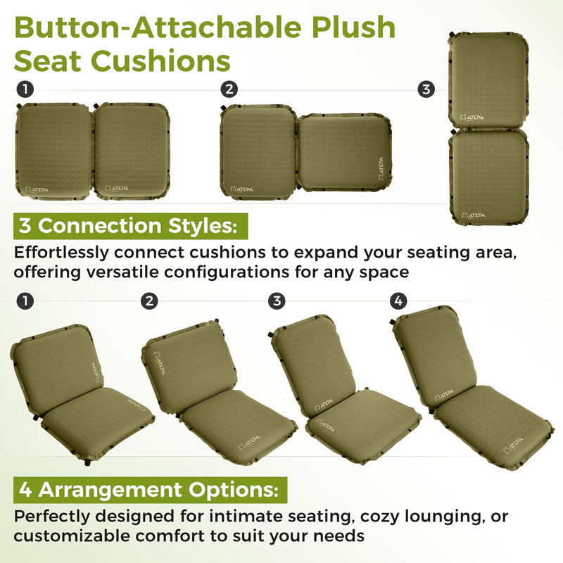 Load image into Gallery viewer, ATEPA BUBBLE 6.5 Self-Inflating Memory Foam Seat Cushion
