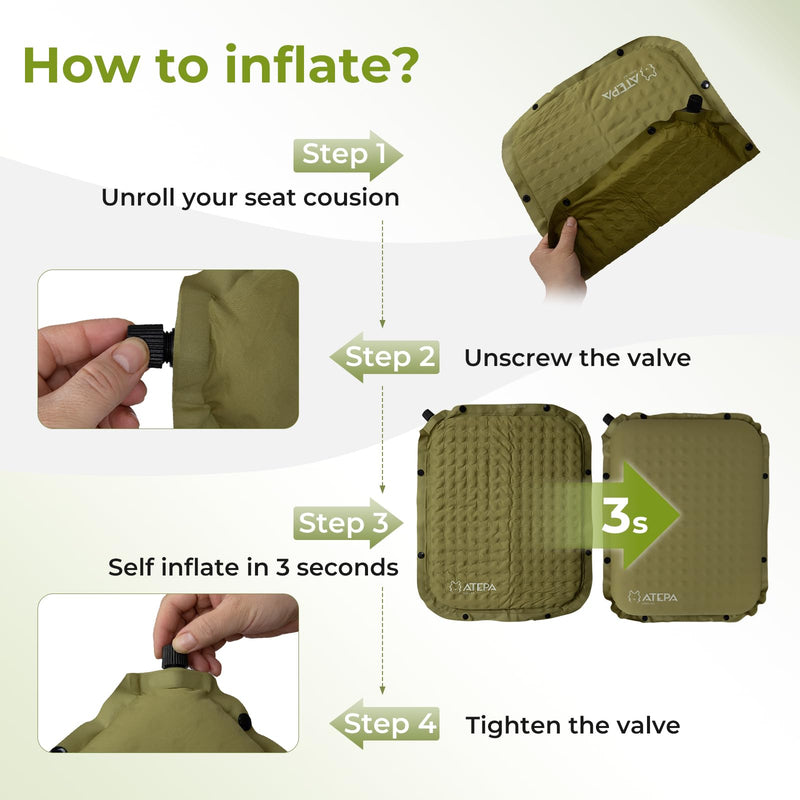Load image into Gallery viewer, ATEPA BUBBLE 6.5 Self-Inflating Memory Foam Seat Cushion
