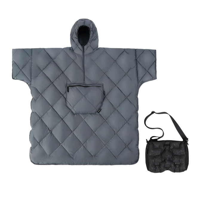 ATEPA Camping Comfort Bundle: Inflatable Airbag Messenger Bag & Eco-Down Poncho Blanket