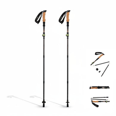 ATEPA Ultralight Carbon Fiber Trekking Poles, 2-Pack Collapsible Hiking Sticks with Anti-Shock, Quick Lock for Mountain Backpacking, Men & Women