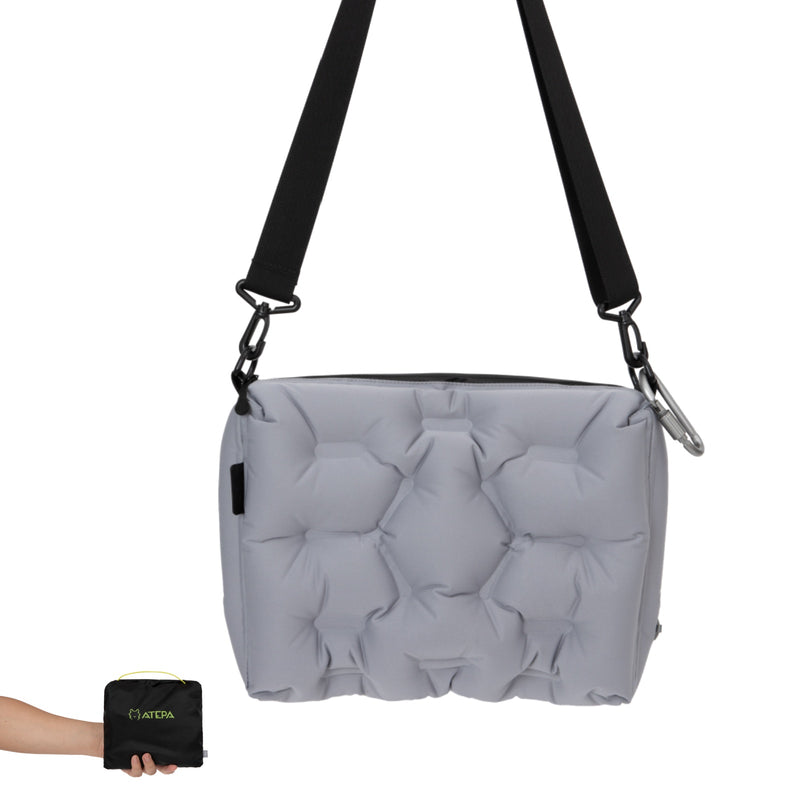 Load image into Gallery viewer, ATEPA Cloud AirBag – Ultra-Light Inflatable Shoulder Bag, Pillow, Lumbar Support &amp; Cushion Grey

