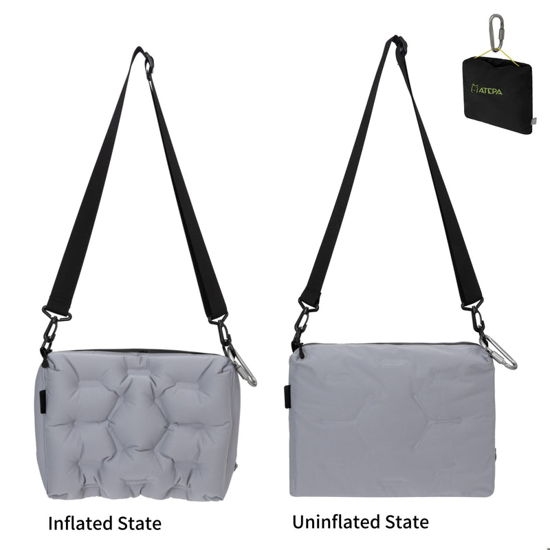 Load image into Gallery viewer, ATEPA Cloud AirBag – Ultra-Light Inflatable Shoulder Bag, Pillow, Lumbar Support &amp; Cushion Grey
