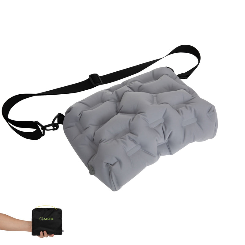 Load image into Gallery viewer, ATEPA Cloud AirBag – Ultra-Light Inflatable Shoulder Bag, Pillow, Lumbar Support &amp; Cushion Grey
