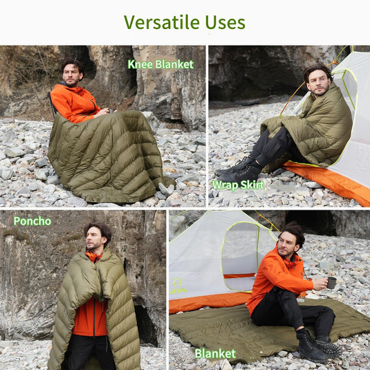 ATEPA Down Blanket TRIPPY 480 Waterproof Wearable Compact Blanket