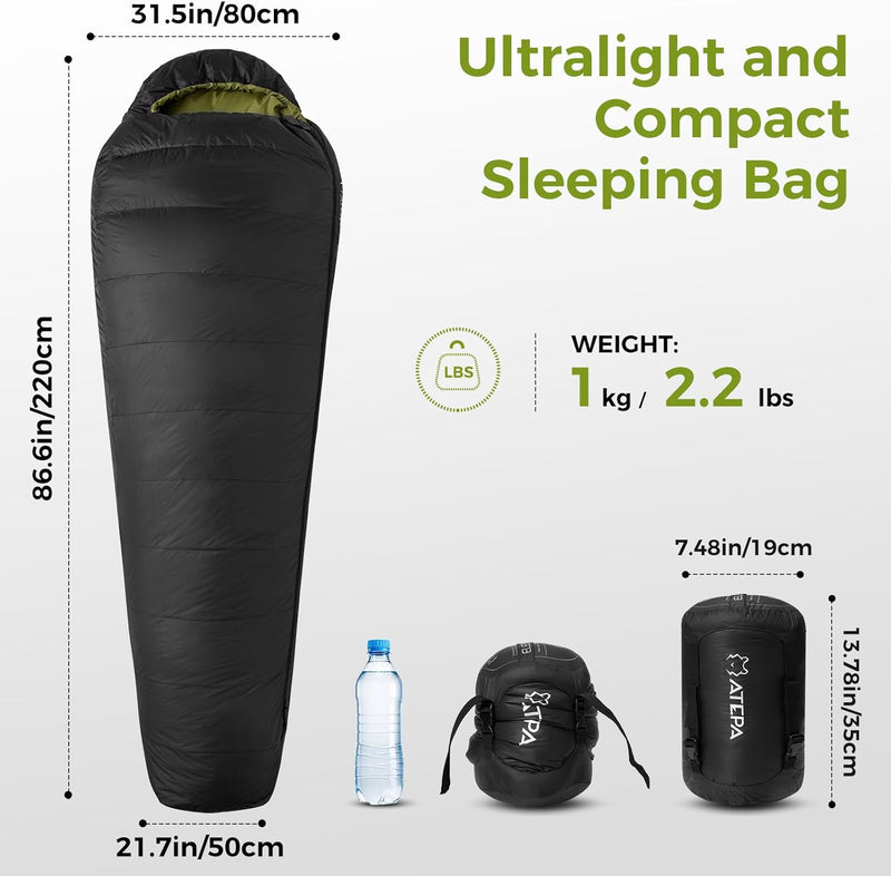 Load image into Gallery viewer, ATEPA Elements 450 Coldmaster™ Mummy Sleeping Bag 42.8°F to 6.8°F
