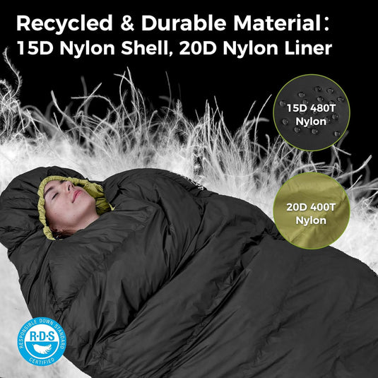 ATEPA Elements 450 Coldmaster™ Mummy Sleeping Bag 42.8°F to 6.8°F