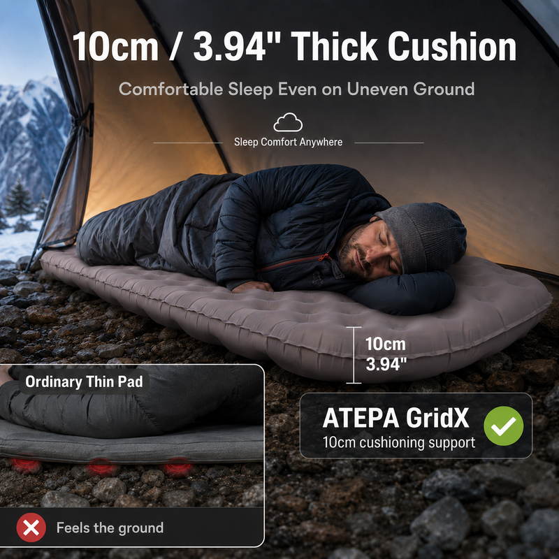 Load image into Gallery viewer, ATEPA GridX 6.8 Ultralight Insulated Sleeping Pad – R‑Value 6.8, 4‑Season to Winter Camping Mat
