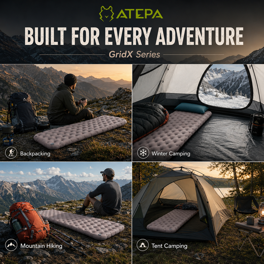 ATEPA GridX 8 Ultralight Insulated Sleeping Pad – R‑Value 8 for All Season