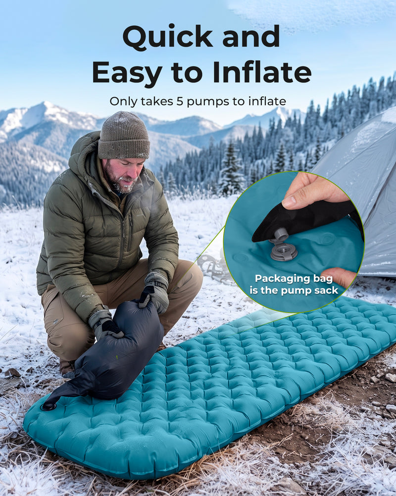 Load image into Gallery viewer, ATEPA GridX 8 Ultralight Insulated Sleeping Pad – R‑Value 8, 4‑Season Mat for Winter &amp; Backpacking Blue
