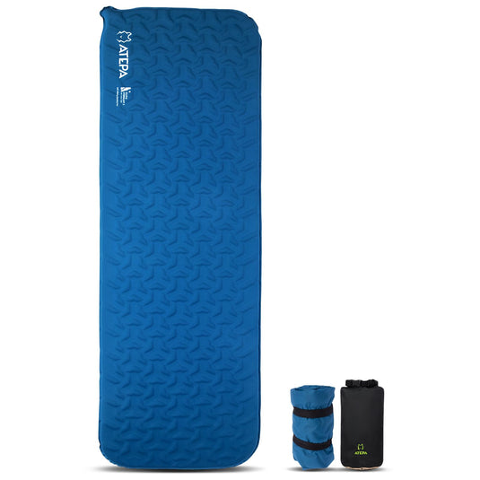 ATEPA HybridLoft 3 Ultralight Self‑Inflating Sleeping Pad – 4‑Side Compression, 3‑Season Compact Mat