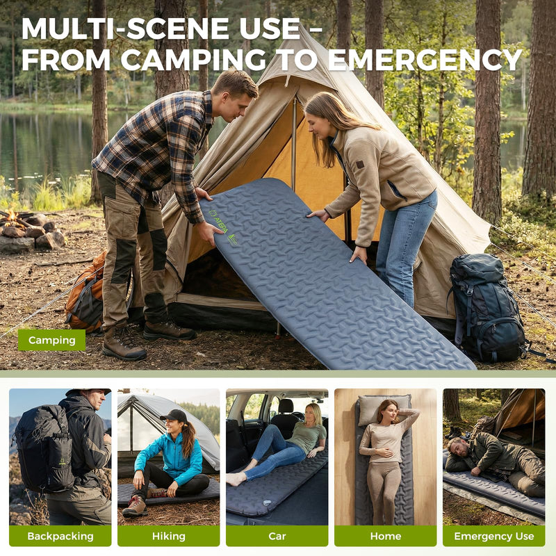 Load image into Gallery viewer, ATEPA HybridLoft 3 Ultralight Self‑Inflating Sleeping Pad – 4‑Side Compression, 3‑Season Compact Mat

