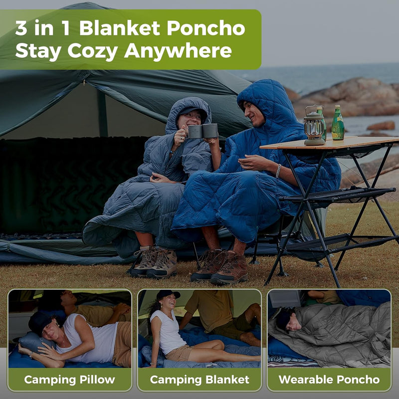 Load image into Gallery viewer, ATEPA MURANO 350 Honcho Poncho Water-resisitant Blanket Cloak Cape with Hat
