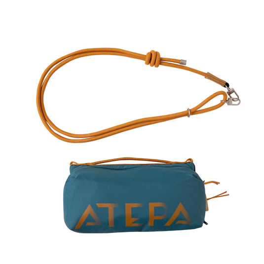 ATEPA Mini Trail Sling Bag, Unisex Lightweight Crossbody Pouch with Rope Strap, Dual Compartments & Bungee Storage Alpine Teal