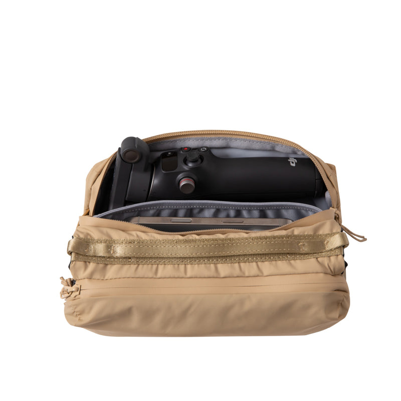 Load image into Gallery viewer, ATEPA Mini Trail Sling Bag, Unisex Lightweight Crossbody Pouch with Rope Strap, Dual Compartments &amp; Bungee Storage Sand Khaki

