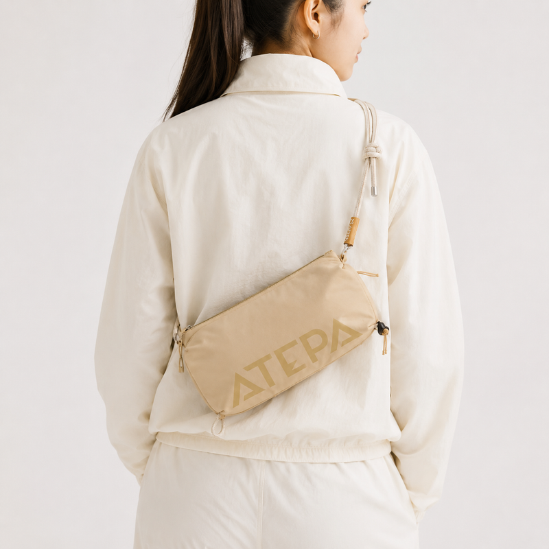 Load image into Gallery viewer, ATEPA Mini Trail Sling Bag, Unisex Lightweight Crossbody Pouch with Rope Strap, Dual Compartments &amp; Bungee Storage
