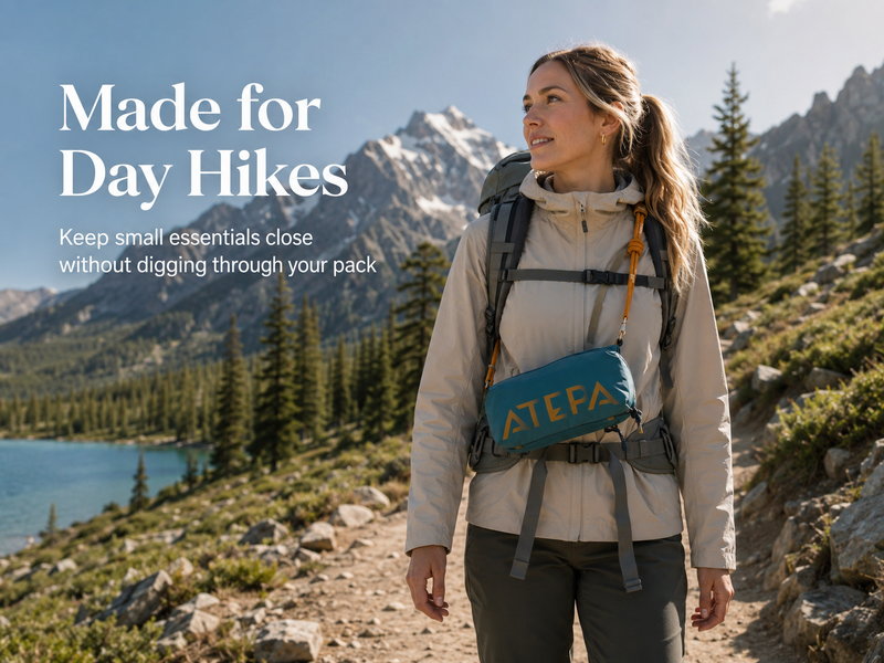 Load image into Gallery viewer, ATEPA Mini Trail Sling Bag, Unisex Lightweight Crossbody Pouch with Rope Strap, Dual Compartments &amp; Bungee Storage
