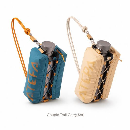 ATEPA Mini Trail Sling Bag, Unisex Lightweight Crossbody Pouch with Rope Strap, Dual Compartments & Bungee Storage Trail-to-City Duo Set