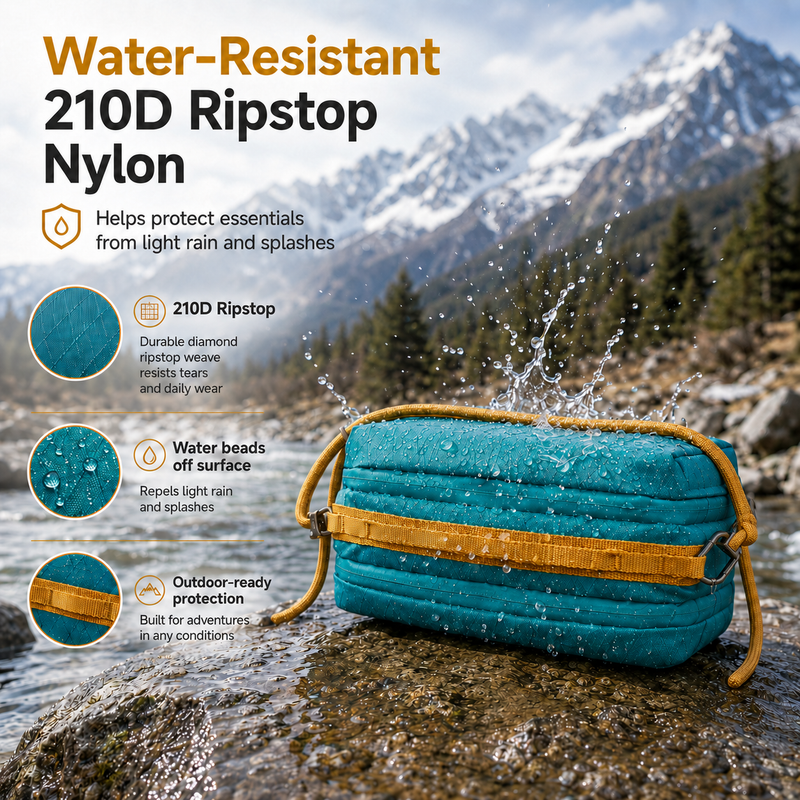 Laden Sie das Bild in Galerie -Viewer, ATEPA Rugged Mini Trail Sling Bag, 210D Ripstop Nylon Crossbody Pouch with Rope Strap, Dual Compartments &amp; Bungee Storage

