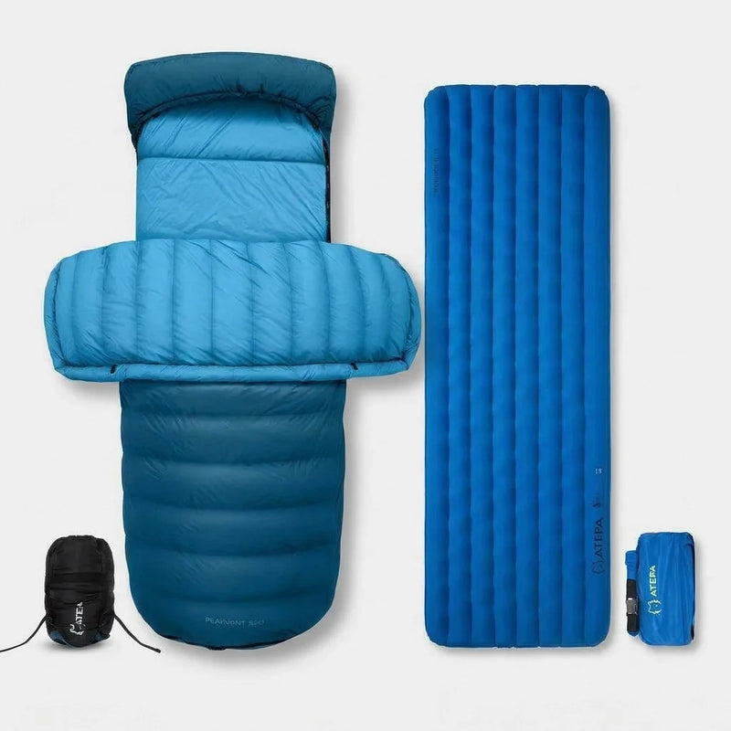 Laden Sie das Bild in Galerie -Viewer, ATEPA Ultralight 4-Season Backpacking Sleep System | 700FP Down Sleeping Bag &amp; R-Value 6.6 Sleeping Pad
