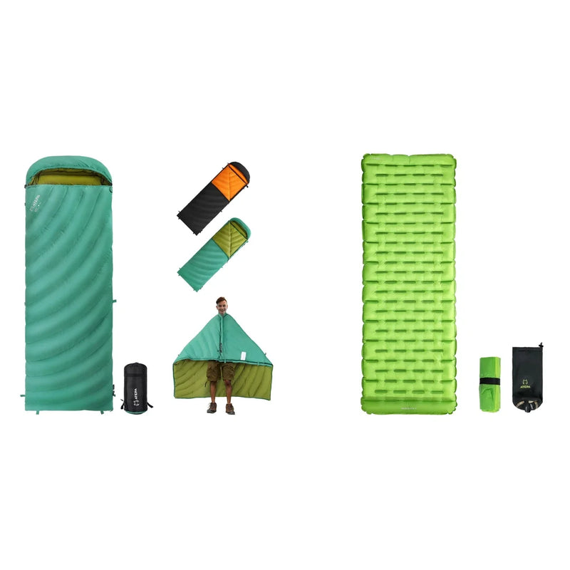 Load image into Gallery viewer, ATEPA Ultralight Cold-Weather Camping Bundle – Premium Down Sleeping Bag &amp; High R-Value Insulated Sleeping Pad

