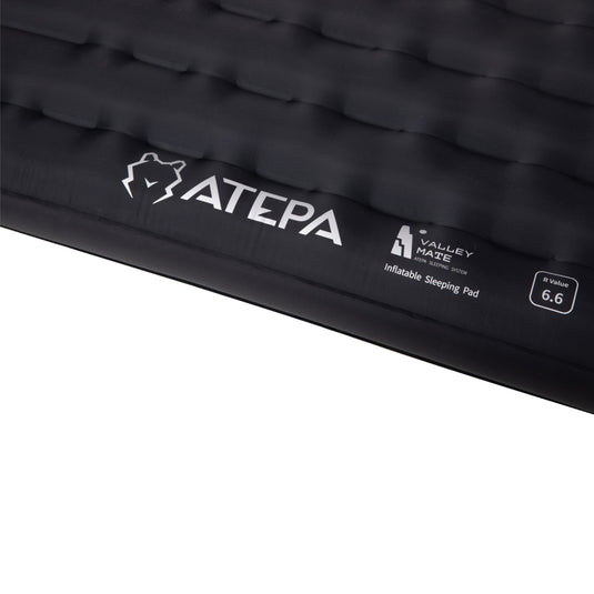 ATEPA Ultralight Insulated Inflatable Sleeping Pad R Value 6.6 Black