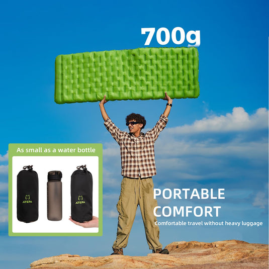 ATEPA Ultralight Insulated Sleeping Pad R Value 6 with Pump Sack