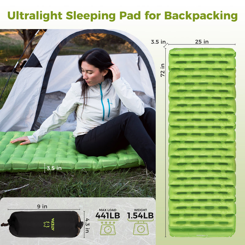 Load image into Gallery viewer, ATEPA Ultralight Insulated Sleeping Pad R Value 6 with Pump Sack
