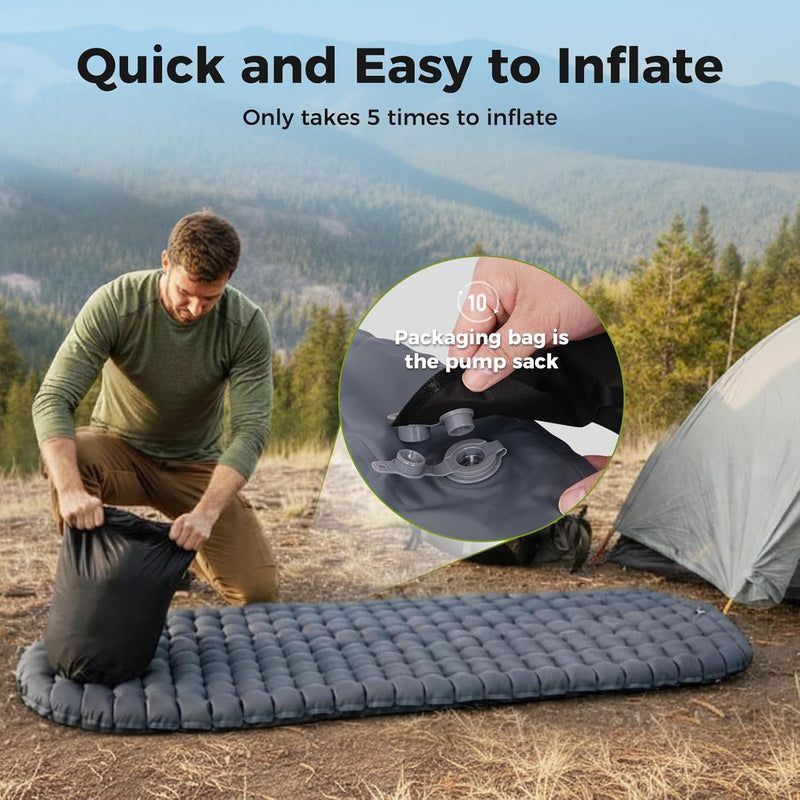 Load image into Gallery viewer, ATEPA Ultralight Mummy Sleeping Pad – R-Value 4.4, 3.15" Thick Inflatable Mat for Backpacking
