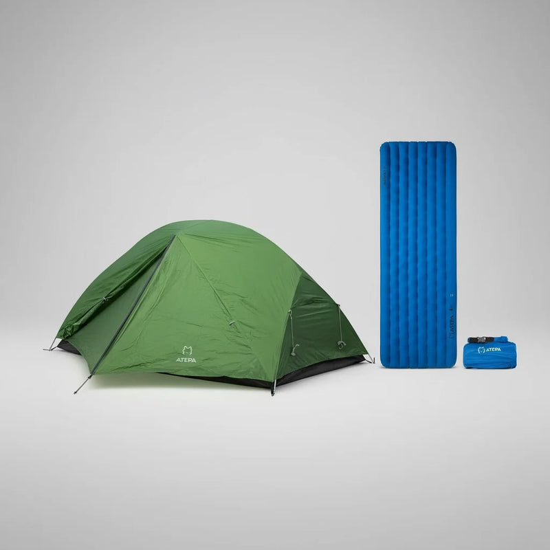 Load image into Gallery viewer, ATEPA Ultralight Solo Camping Bundle: 1-Person Tent &amp; Insulated Sleeping Pad (R-Value 6.6)
