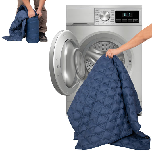 ATEPA Wearable Camping Blanket Machine washable on low temperature – filling resists clumping