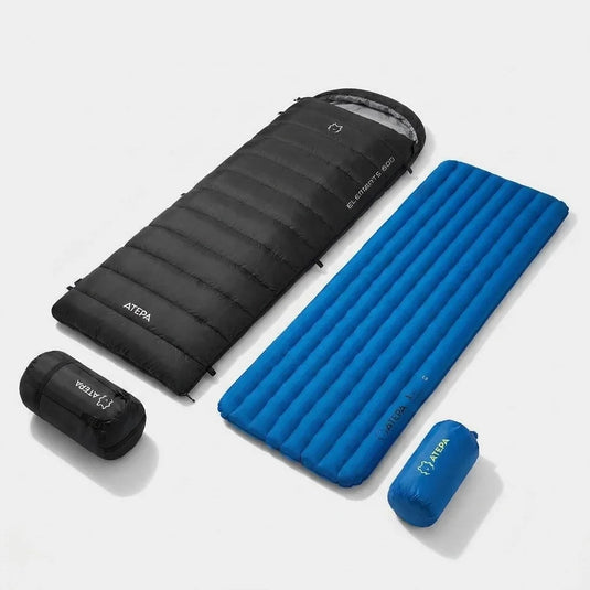 ATEPA Winter Backpacking Sleep Kit, 600g Down Sleeping Bag & 4-Season Insulated Camping Pad
