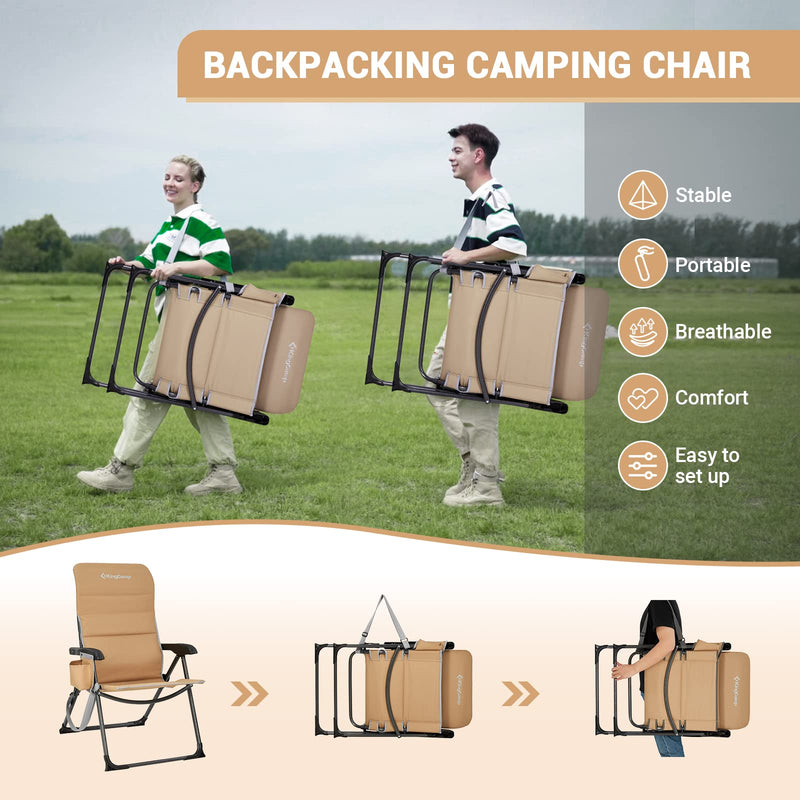 Load image into Gallery viewer, KingCamp Adjustable High Back Camping Chair
