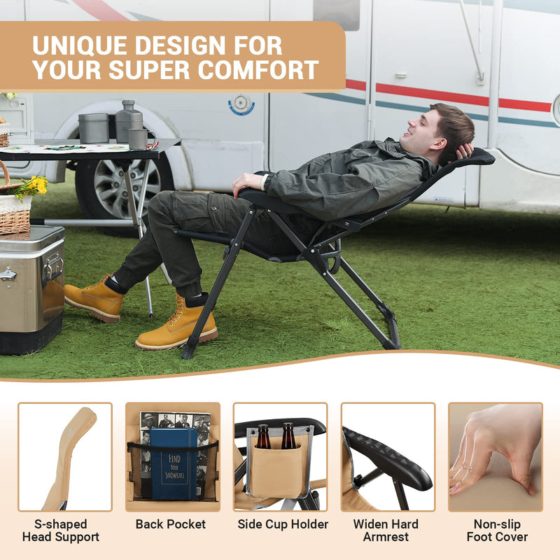 Load image into Gallery viewer, KingCamp Adjustable High Back Camping Chair
