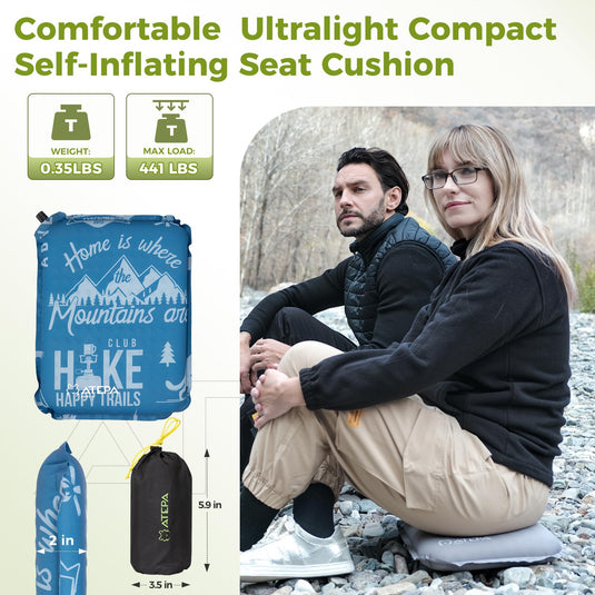 ATEPA BUBBLE 5.0 Trail Seat Inflatable Seat Cushion Ultralight Compact Self-Inflating Seat Cushion