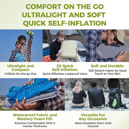 ATEPA BUBBLE 5.0 Trail Seat Inflatable Seat Cushion Ultralight and Soft Quick Self Inflation