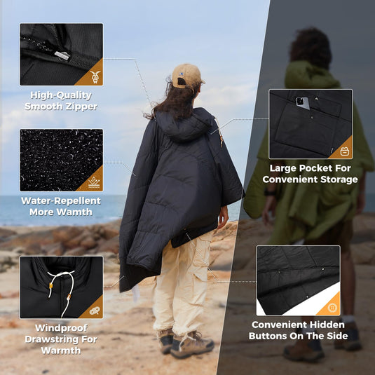 KingCamp Camping Wearable Blanket Poncho