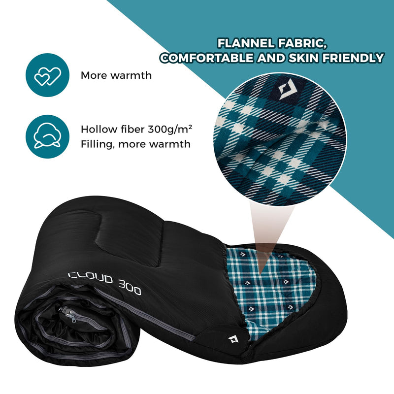 Load image into Gallery viewer, KingCamp CLOUDY 300 Flannel Lined Sleeping Bag
