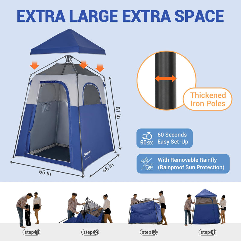 Load image into Gallery viewer, KingCamp Outdoor Shower Tents for Camping, Portable Instant Pop Up Privacy Tent
