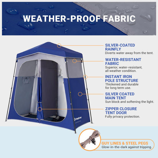 KingCamp Outdoor Shower Tents for Camping Portable Instant Pop Up Privacy Tent