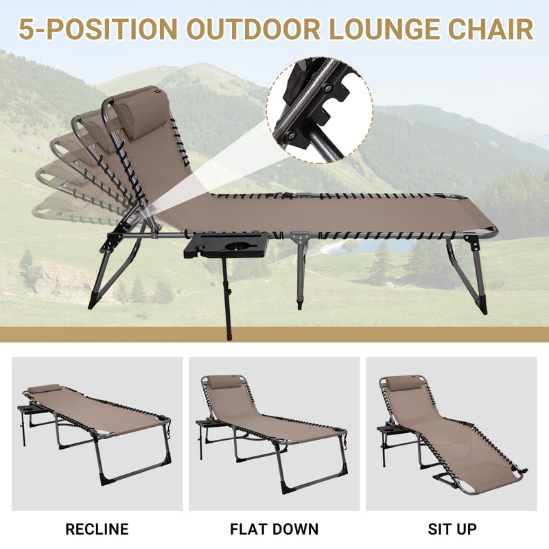 Load image into Gallery viewer, KingCamp Cool Lounge Chair Plus Textilene Lounge Chair with Side Table
