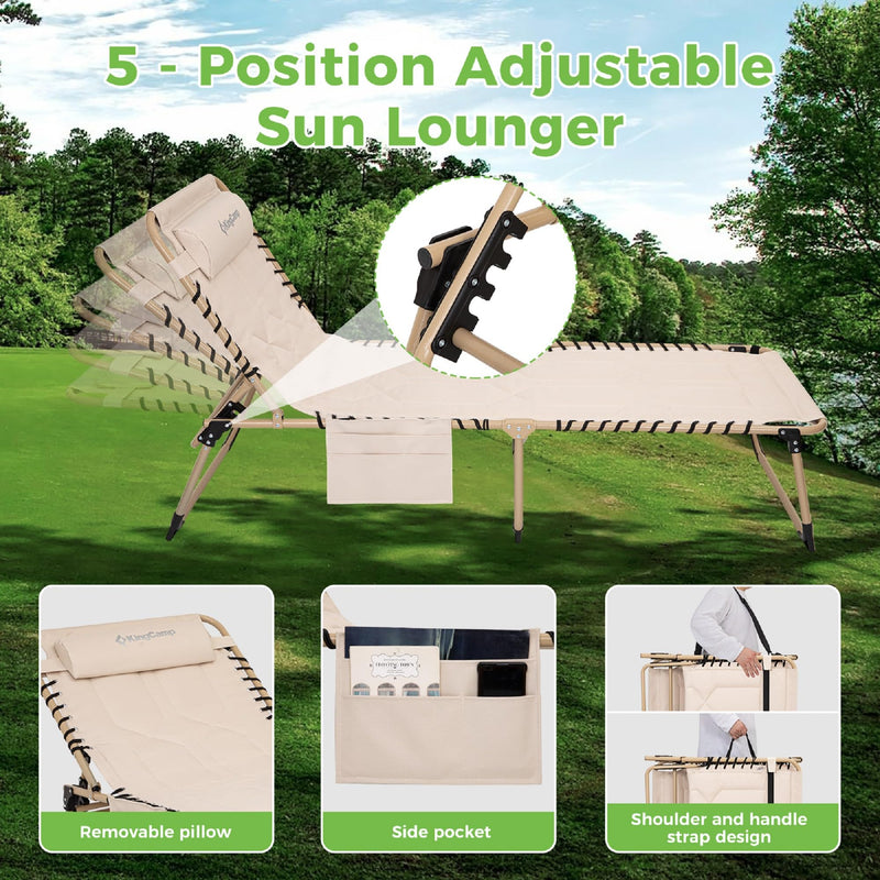 Load image into Gallery viewer, KingCamp Oversized Comfort 3-folding Lounge Chair Easy Fold and Carry

