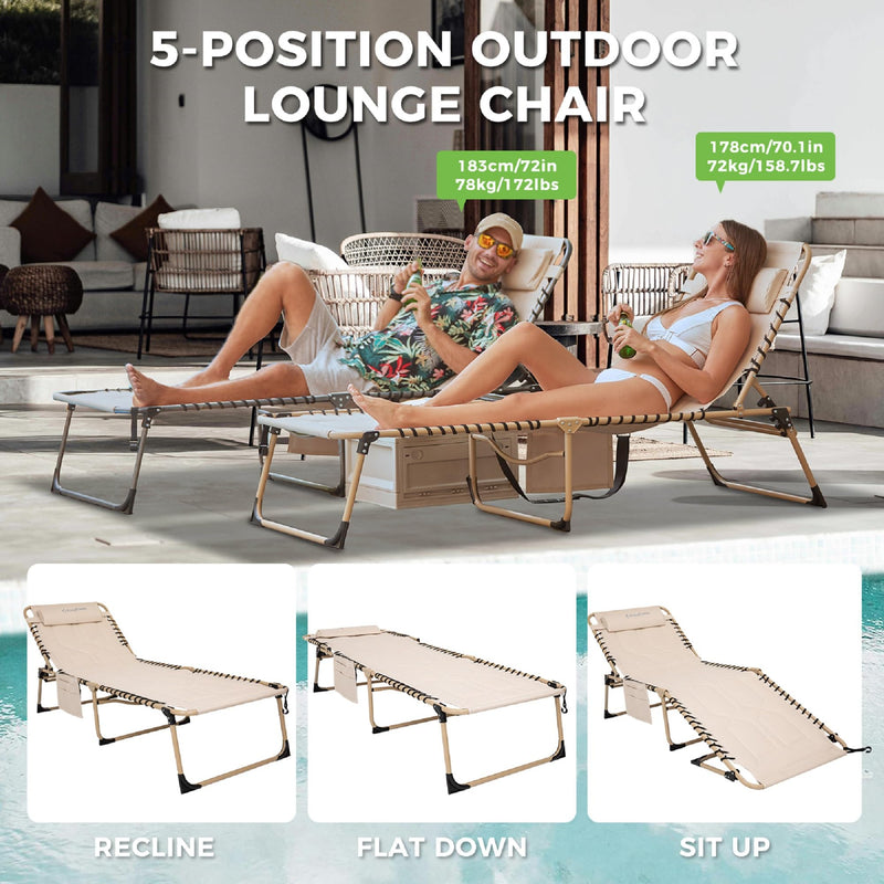 Load image into Gallery viewer, KingCamp Oversized Comfort 3-folding Lounge Chair Easy Fold and Carry
