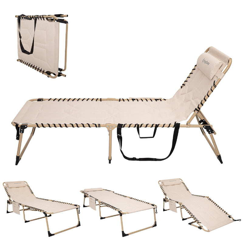 Load image into Gallery viewer, KingCamp Oversized Comfort 3-folding Lounge Chair Easy Fold and Carry
